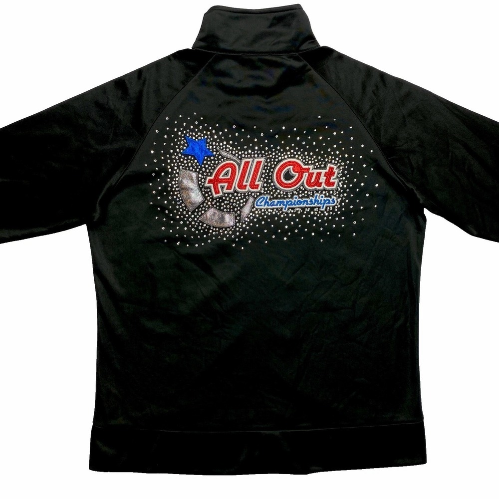 Rebel All Out National Champion Jacket Black Full Zip Studded Dance